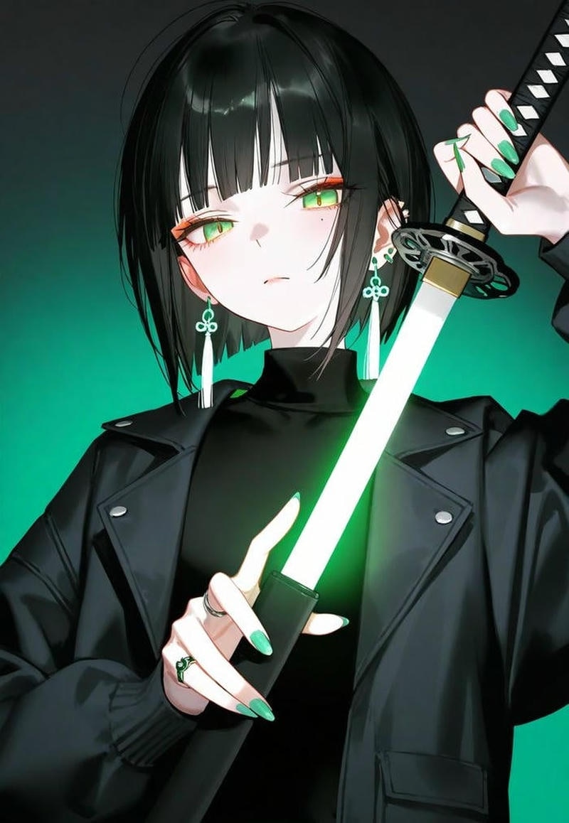 Hình ảnh anime ngầu girl lạnh lùng đứng dưới trời mưa