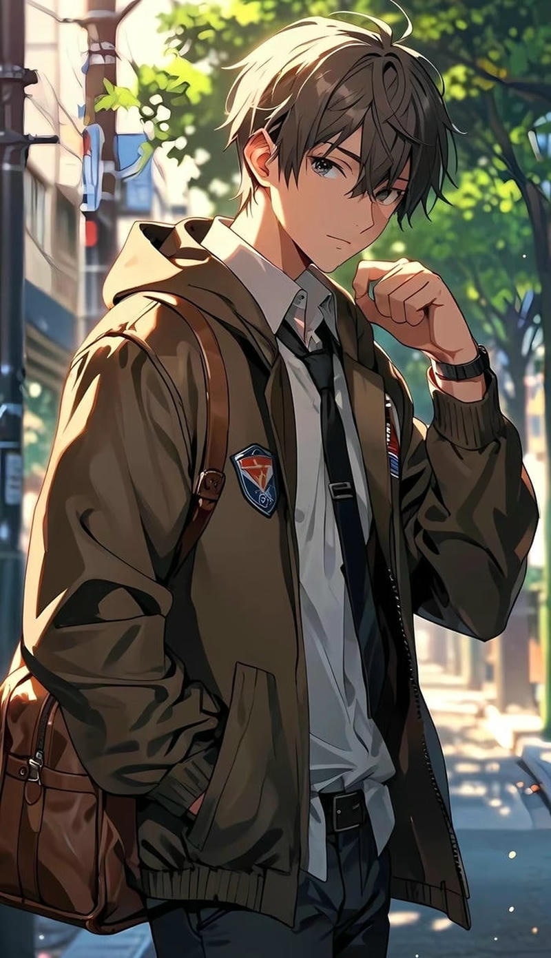 Hình nền anime nam ngầu ánh mắt lạnh trong bóng tối