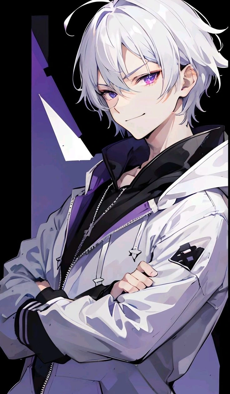 Mái tóc trắng nổi bật tạo nên phong cách anime cực ngầu
