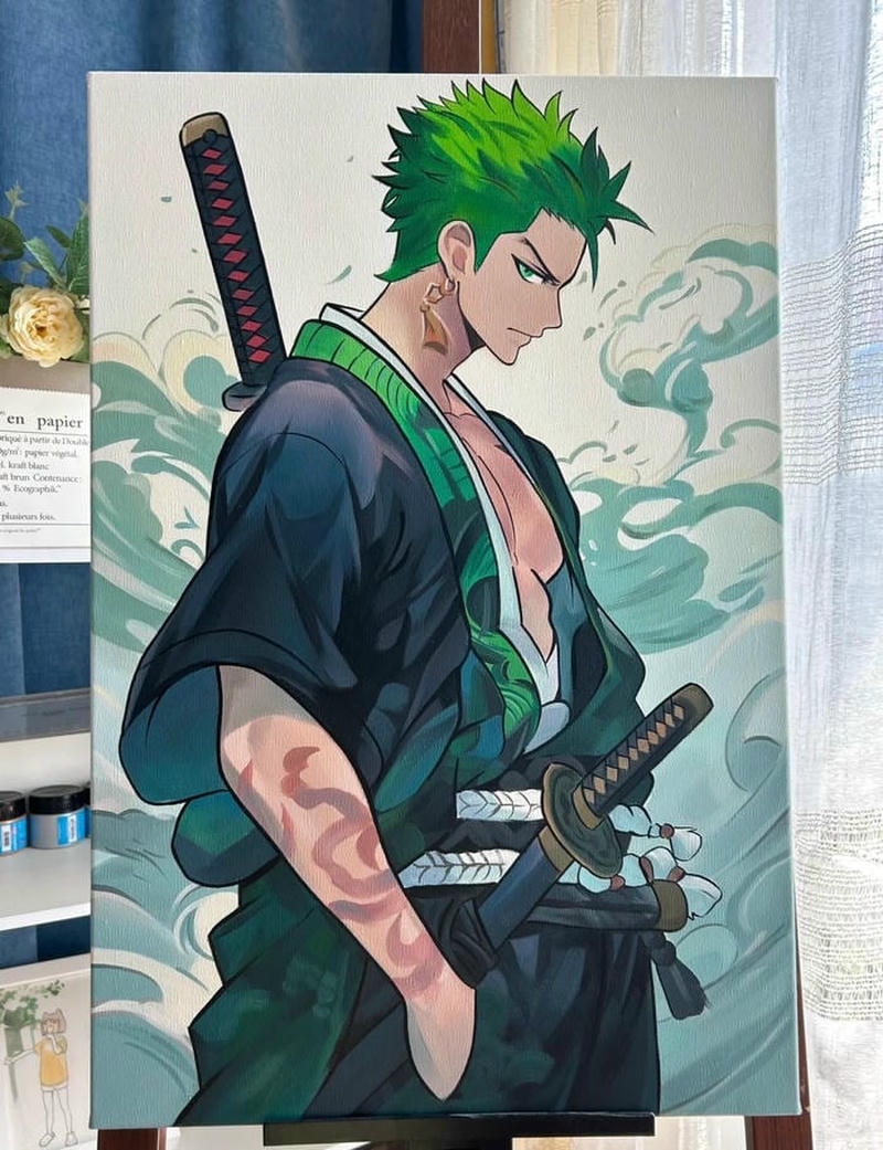 Minh họa anime nam mang biểu cảm trầm lặng