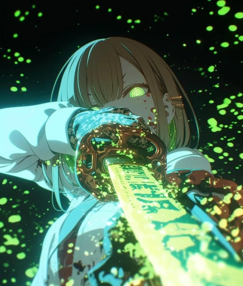 Nhân vật anime đứng giữa đêm trong ảnh anime ngầu