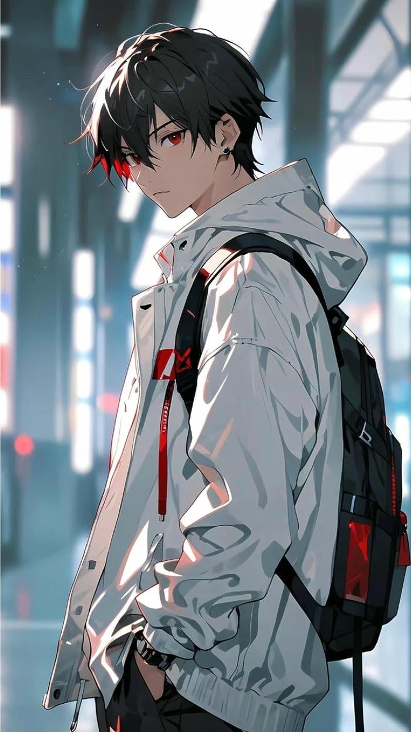 Nhân vật đứng trước gió mạnh hình nền anime nam