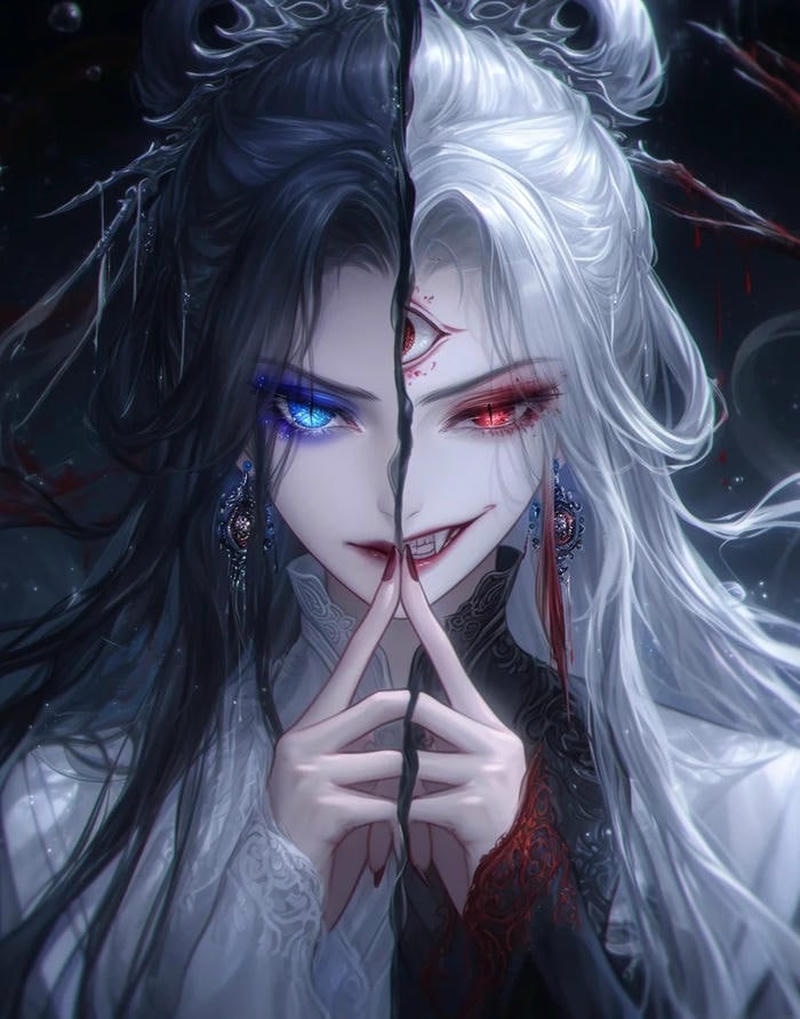 Nữ nhân vật ánh mắt lạnh ảnh anime girl lạnh lùng