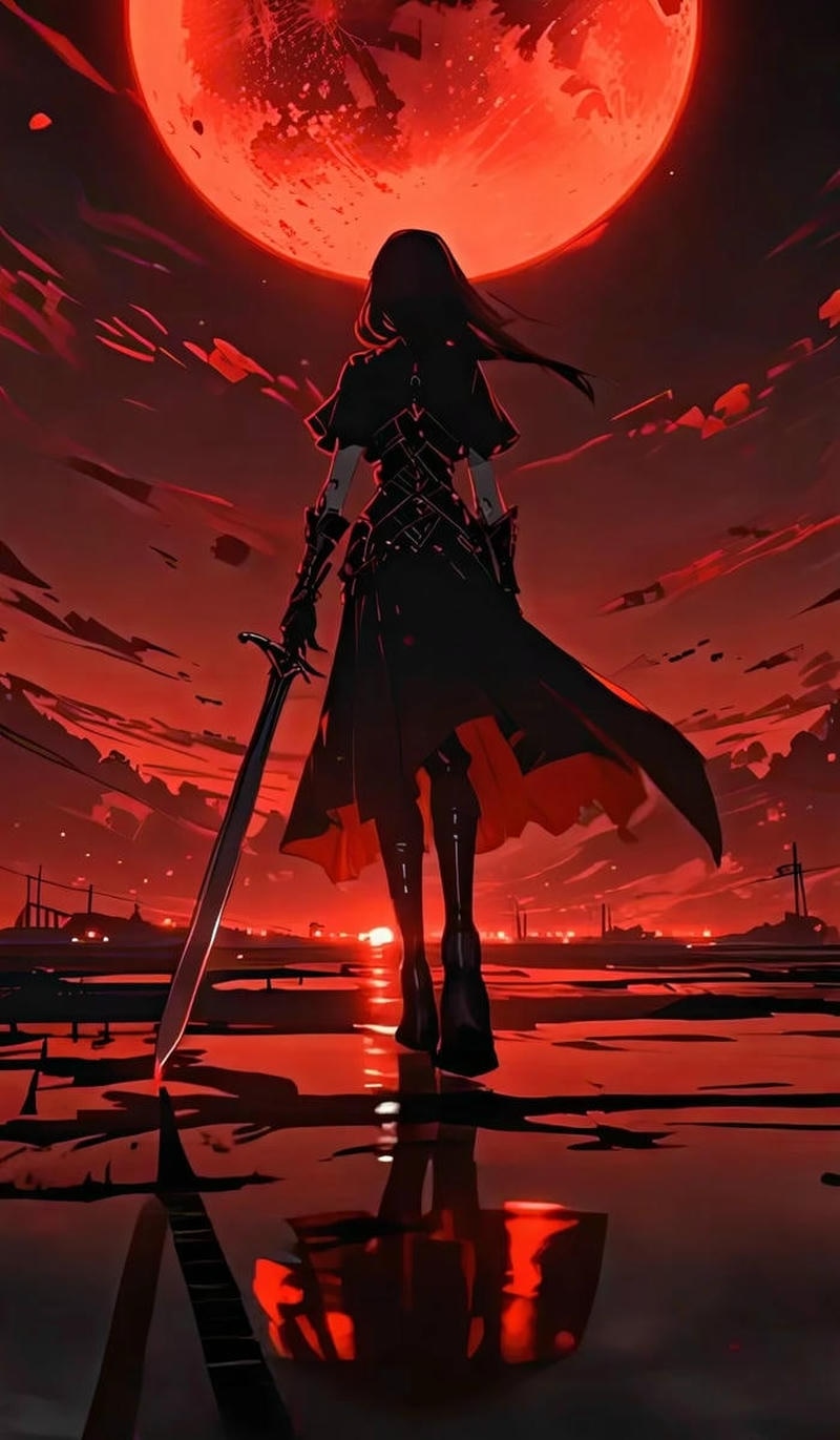 Nữ nhân vật đứng dưới mưa buồn ảnh anime nữ cool buồn