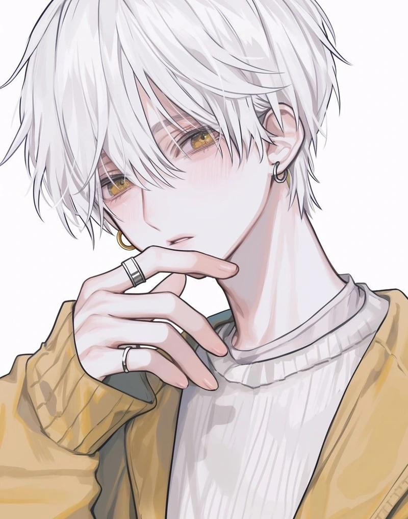 Sưu tầm ảnh nam tóc trắng anime với ánh mắt sắc lạnh đầy uy lực