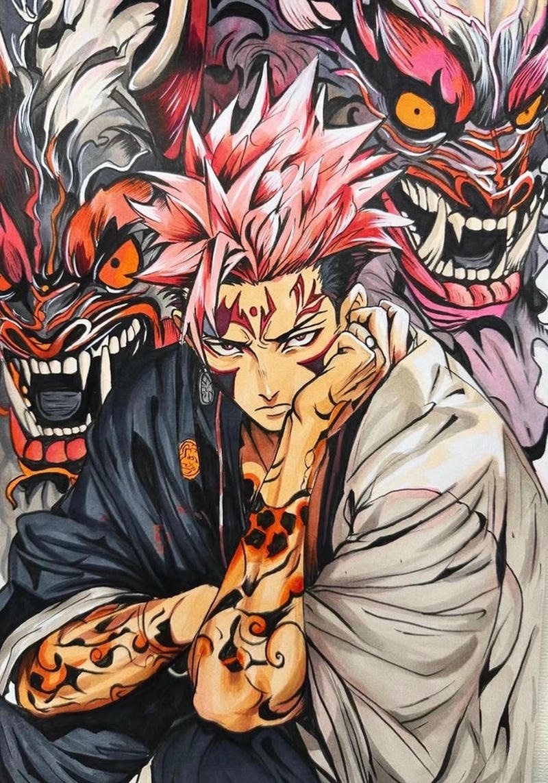 Tạo dáng mạnh mẽ chất ảnh nam anime ngầu
