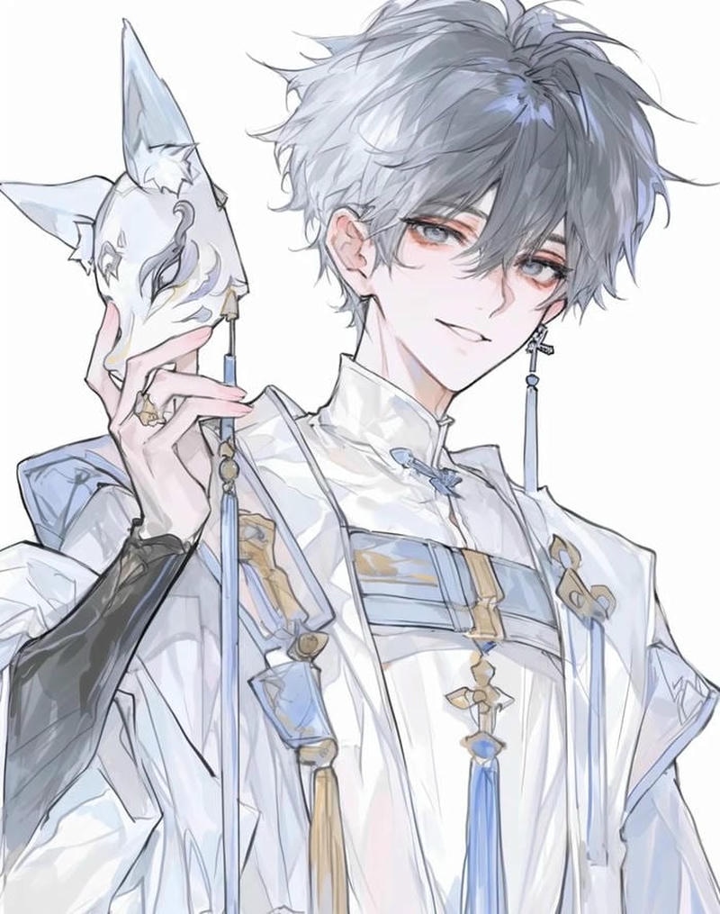 Thiết kế nhân vật gọn gàng tranh vẽ anime nam đơn giản