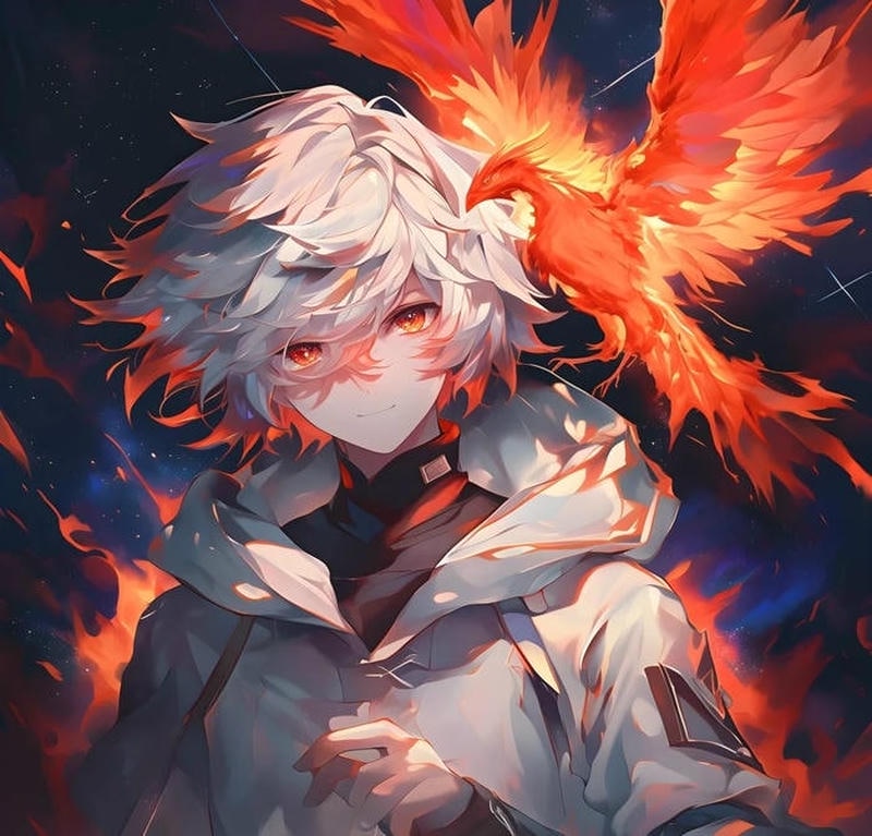 Tóc trắng cực chất phong cách nam anime ngầu bí ẩn