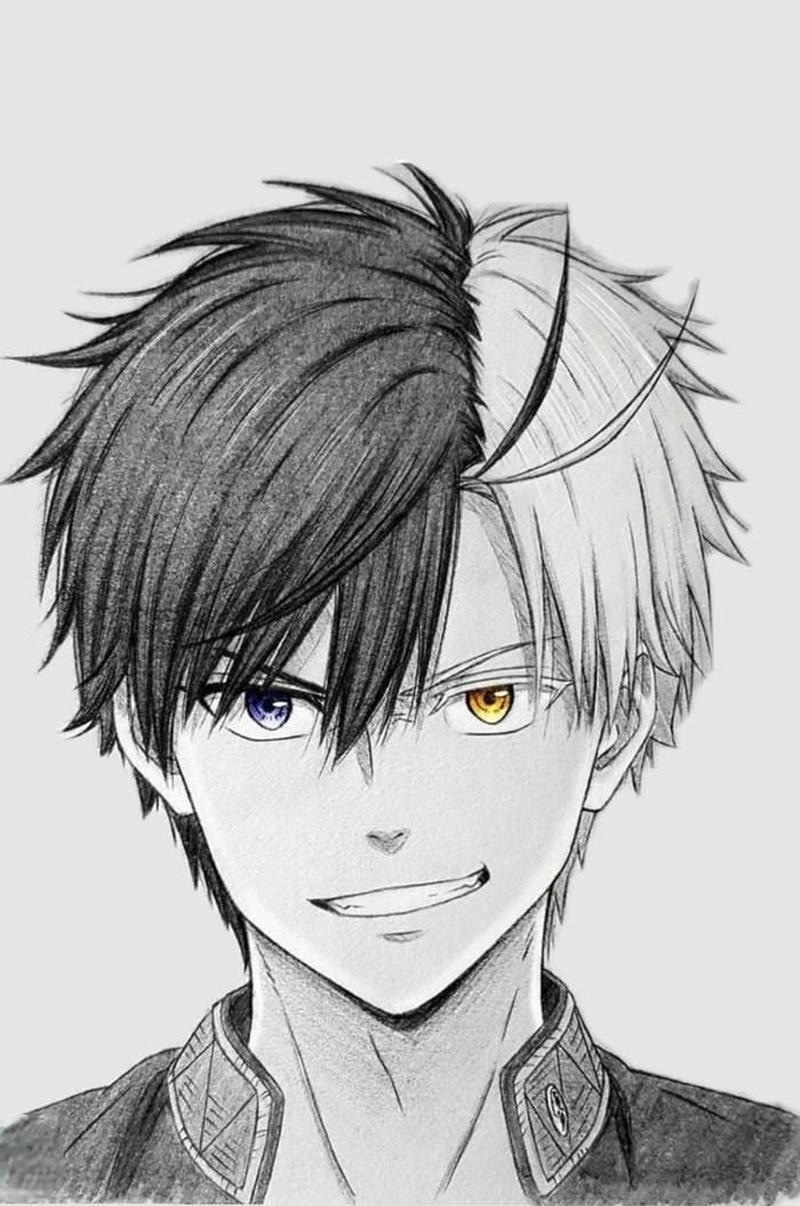 Tranh vẽ anime nam thể hiện phong cách nhân vật bí ẩn