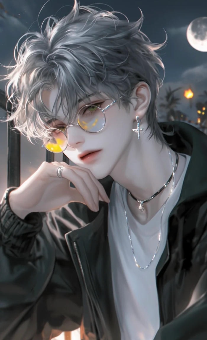 ảnh anime đeo kính chàng trai cực ngầu