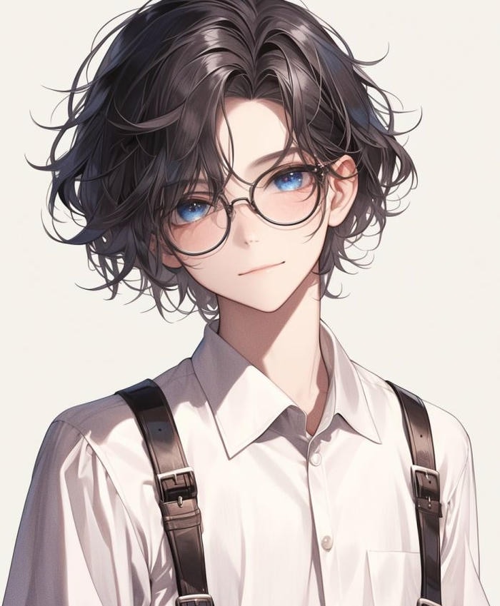 hình ảnh anime đeo kính thần sắc nhẹ nhàng