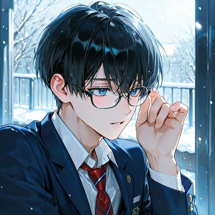 hình ảnh anime đeo kính vẻ tri thức