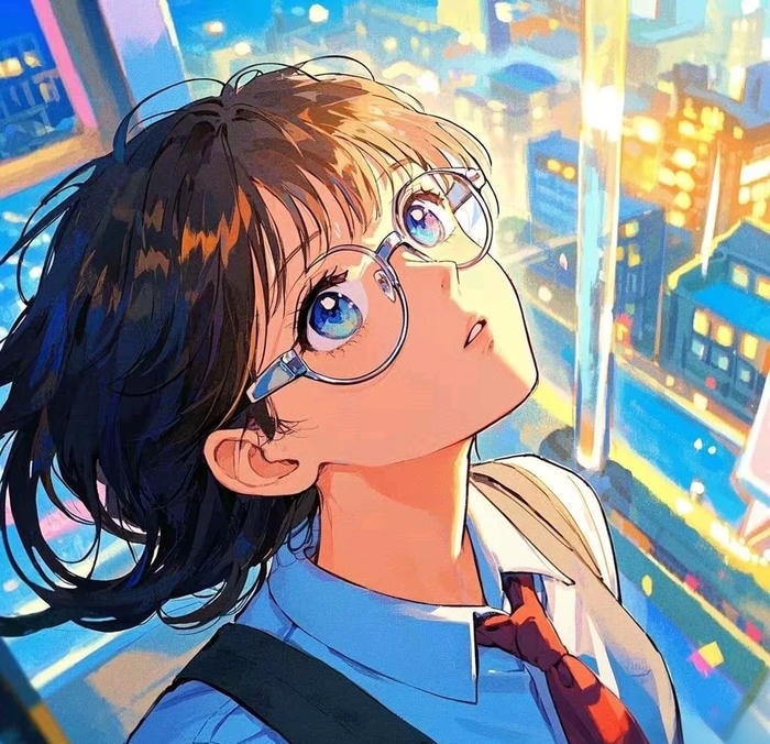 khí chất điềm đạm trong ảnh anime đeo kính