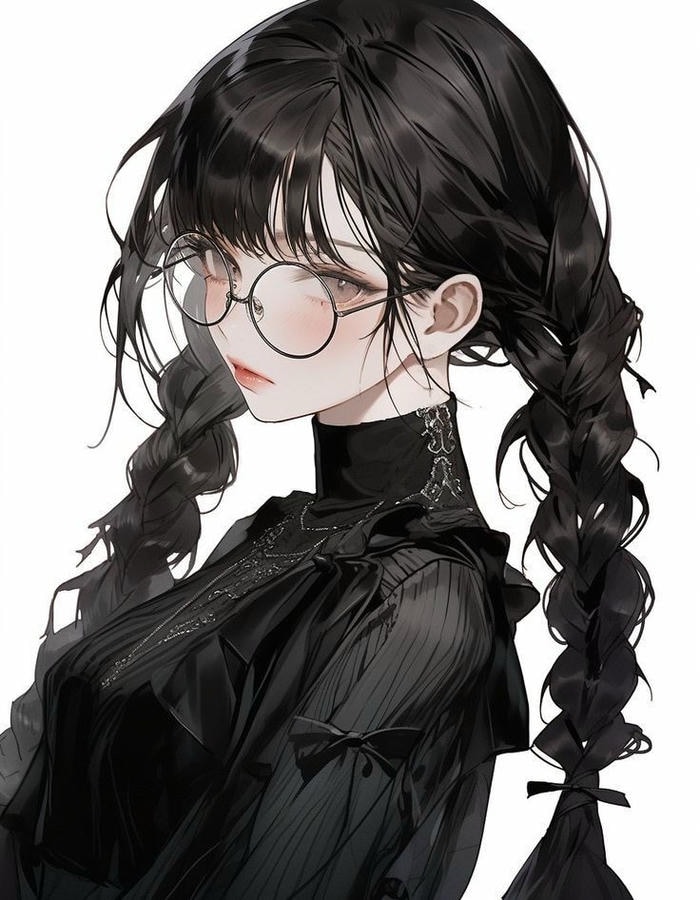 khung hình học đường ảnh anime đeo kính