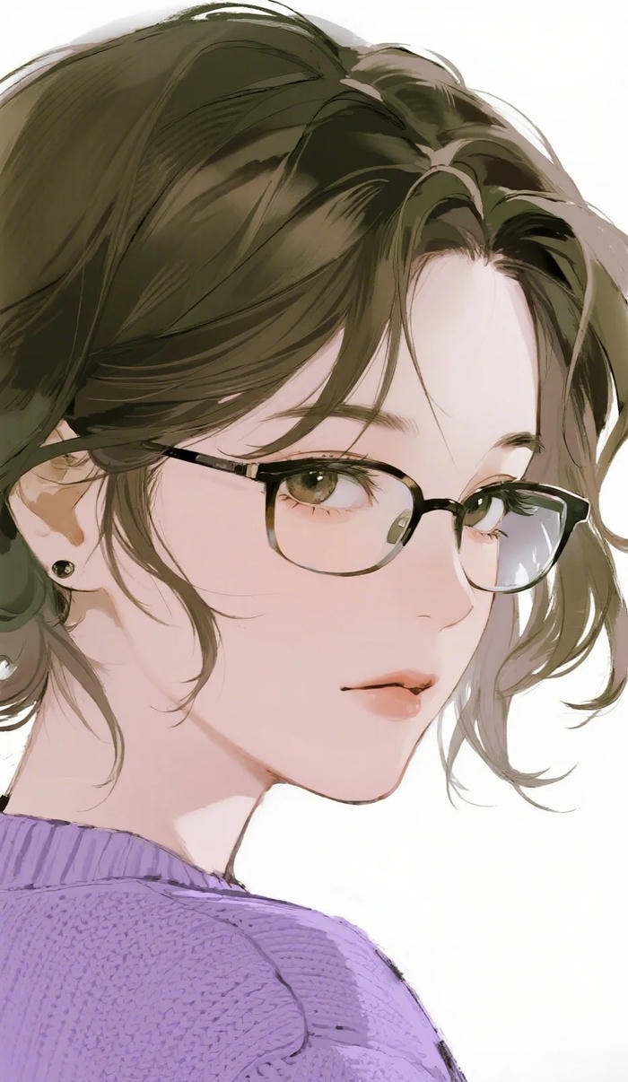 nét mặt nghiêm túc ảnh anime đeo kính đẹp