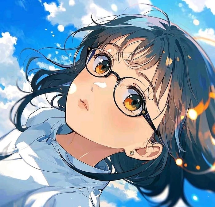 nét vẽ sắc sảo ảnh anime đeo kính