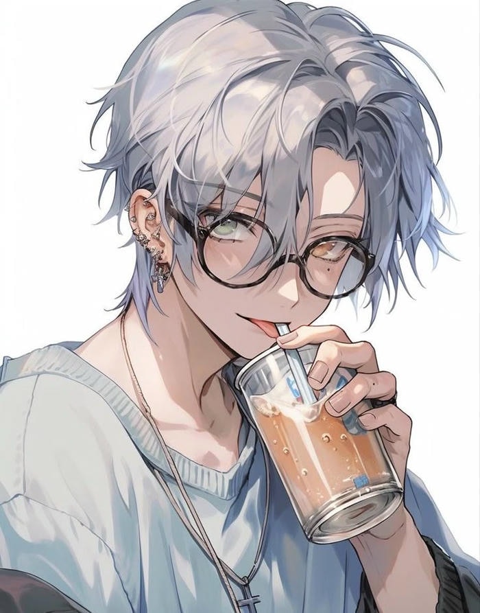 sự tự tin toát ra từ ảnh anime đeo kính