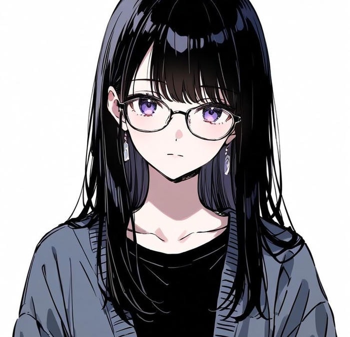 tạo hình nhẹ nhàng ảnh anime đeo kính