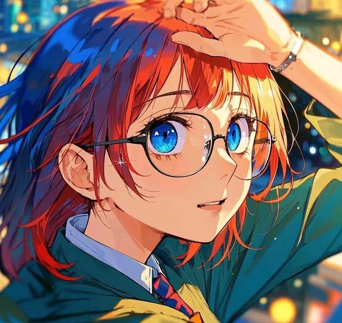 vẻ ngoài thông minh ảnh anime đeo kính