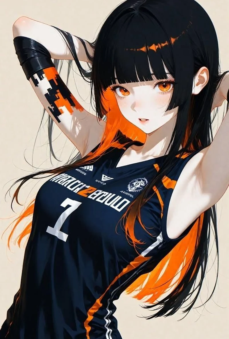 Ấn tượng với pha cứu bóng trong ảnh anime bóng chuyền