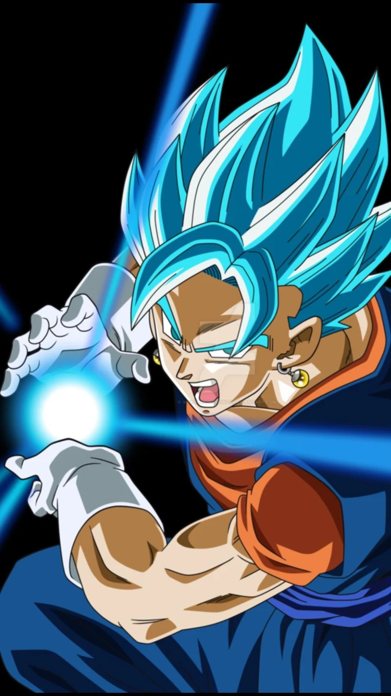 Ảnh Son Goku tỏa sáng năng lượng xanh cực đẹp