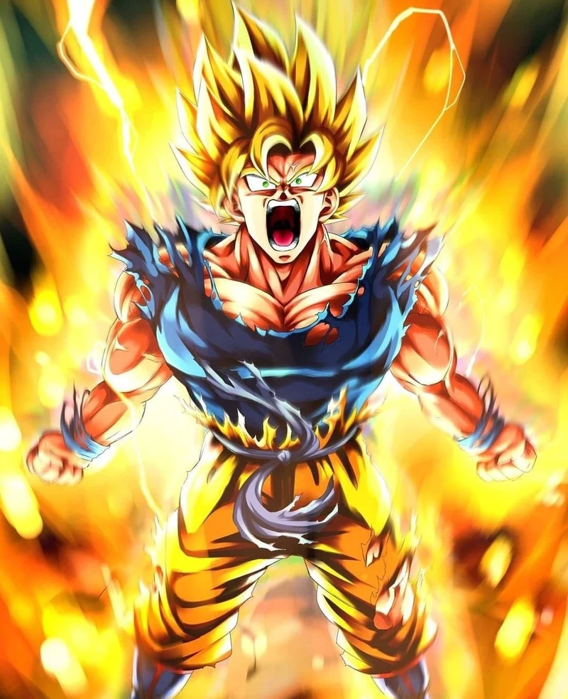 Ảnh Son Goku tóc vàng Super Saiyan đầy uy lực