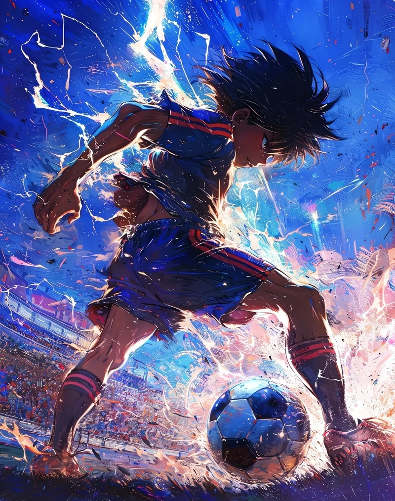Ảnh anime bóng đá chibi với phong cách dễ thương vui nhộn