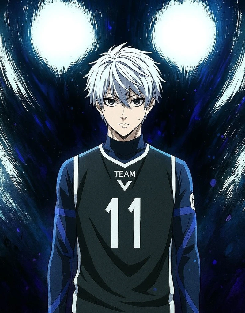 Ảnh anime bóng đá với pha sút bóng đầy uy lực