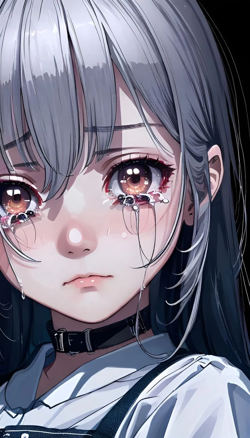 Ảnh anime khóc buồn sâu lắng với ánh mắt đẫm lệ