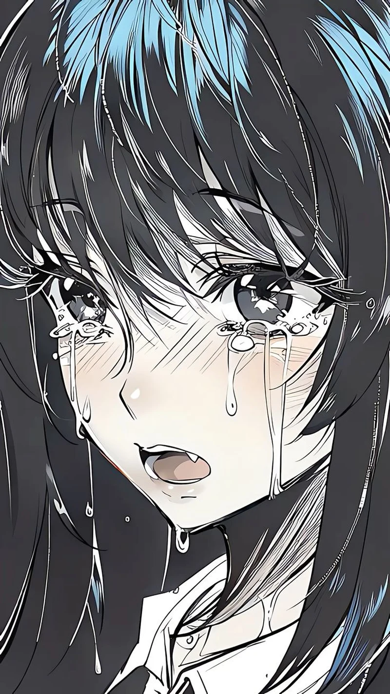 Ảnh anime khóc dưới ánh hoàng hôn đầy tiếc nuối