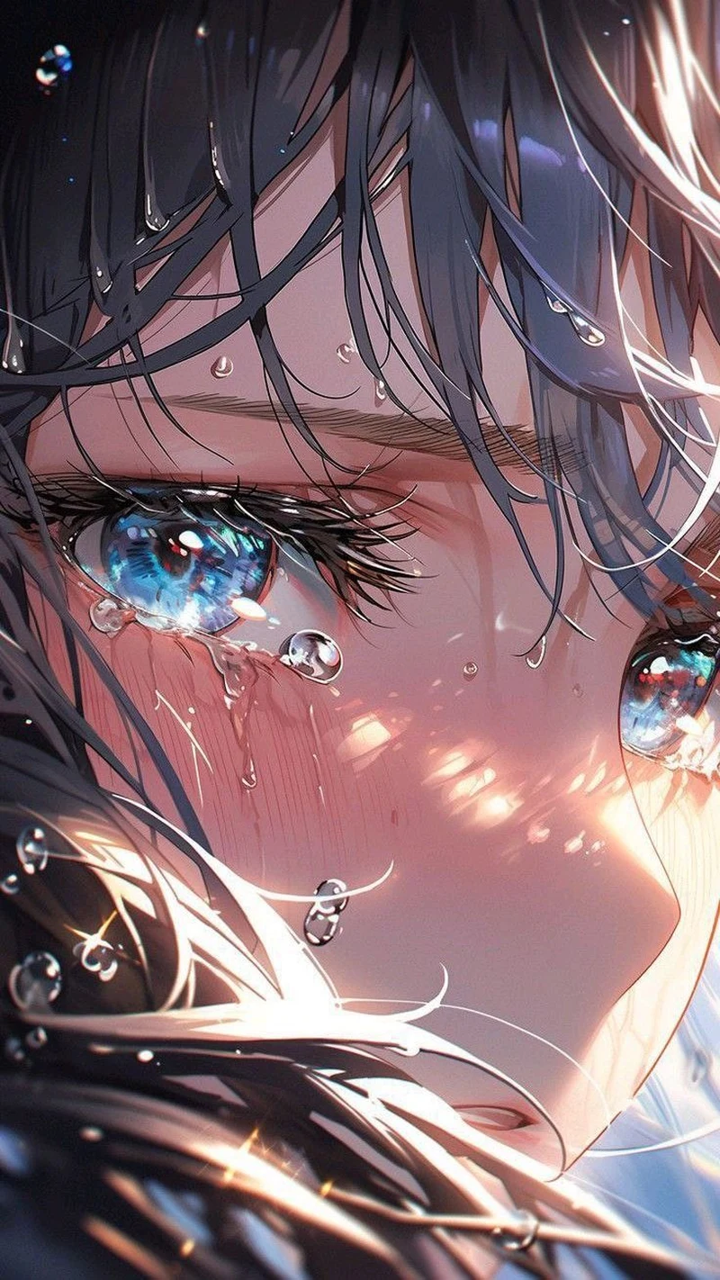 Ảnh anime khóc phong cách nghệ thuật sâu lắng