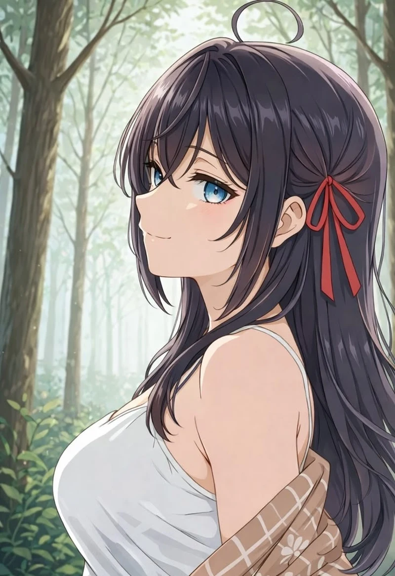 Ảnh anime nữ với phong cách học đường nhẹ nhàng