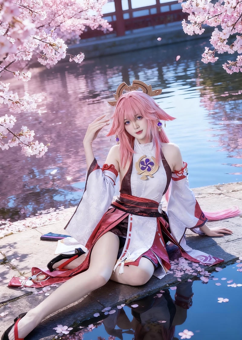 Ảnh cosplay Yae Miko trang phục vu nữ nổi bật tinh tế