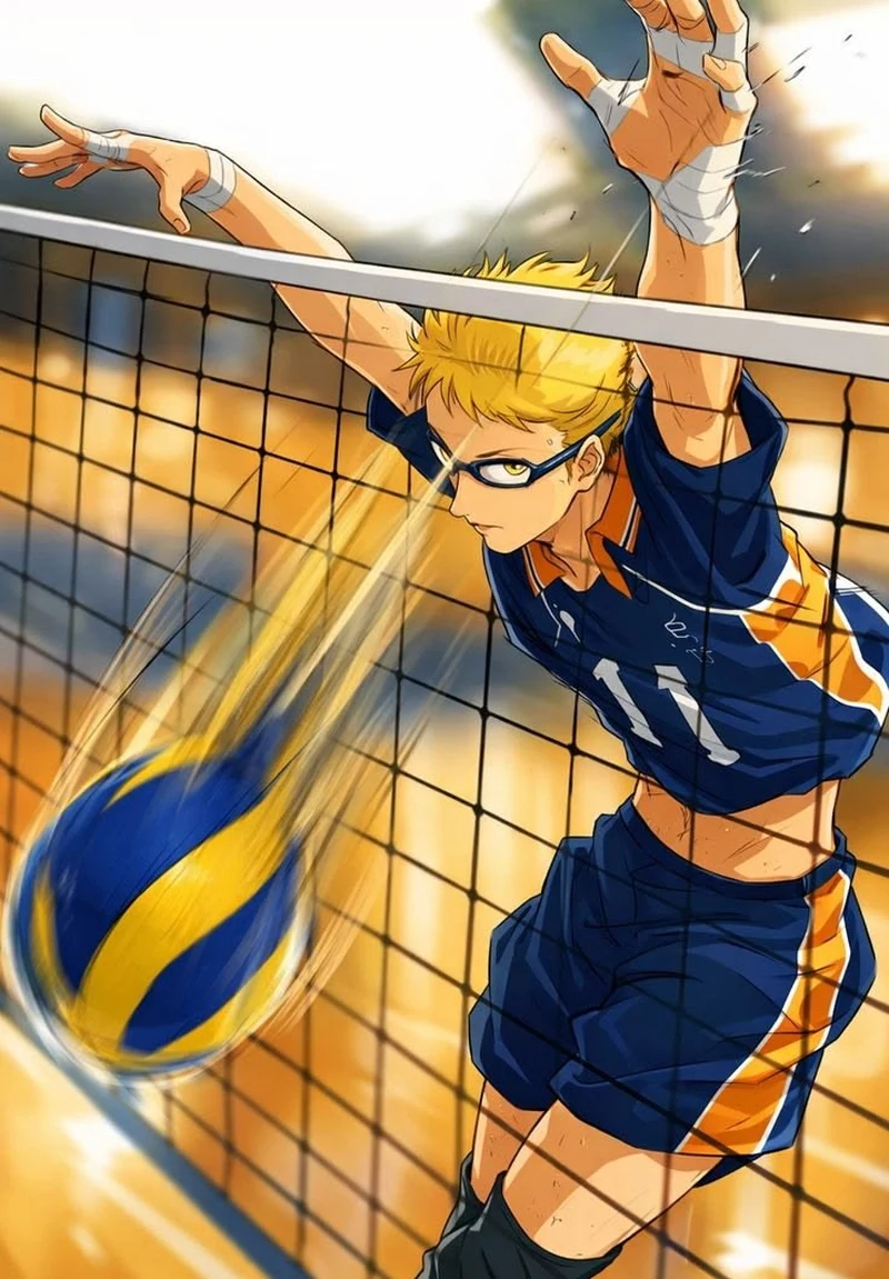 Anime bóng chuyền phong cách cool ngầu nam sinh nổi bật