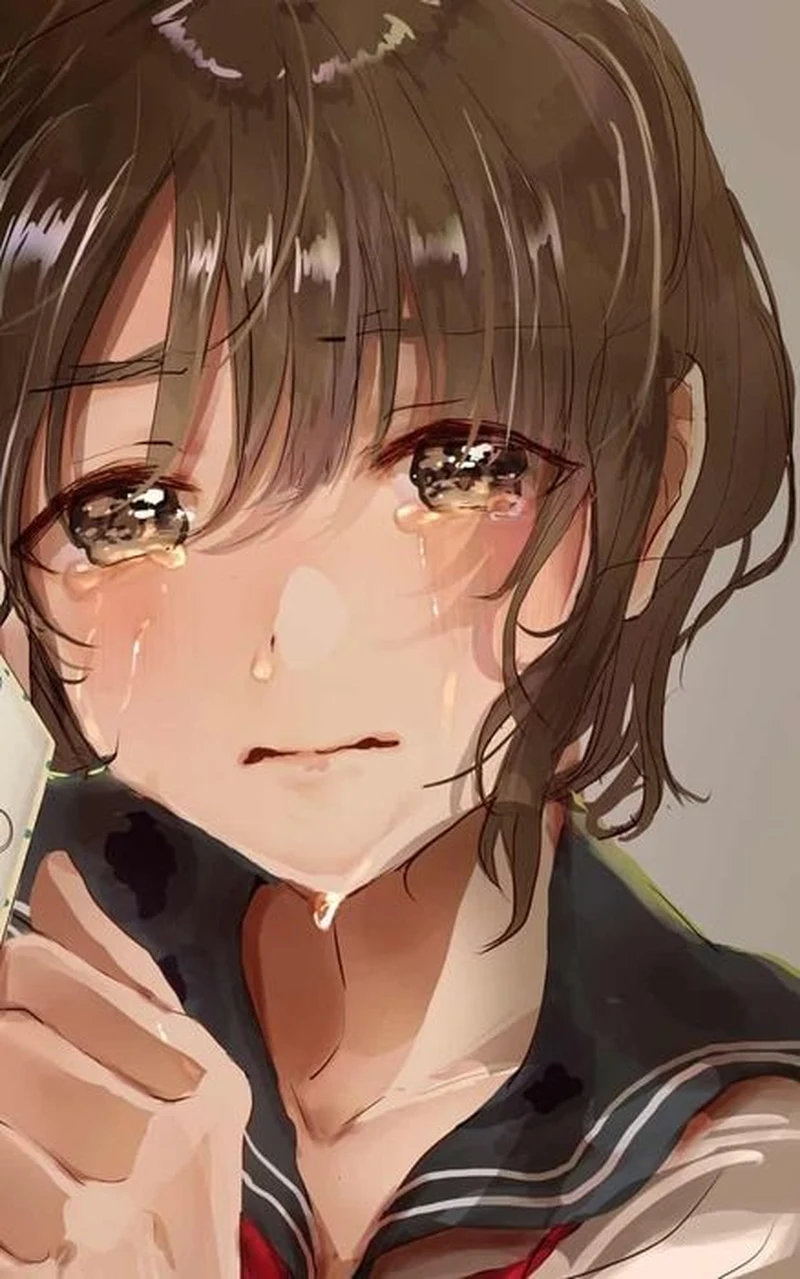Cảm giác lạc lõng thể hiện qua ảnh anime khóc cô đơn