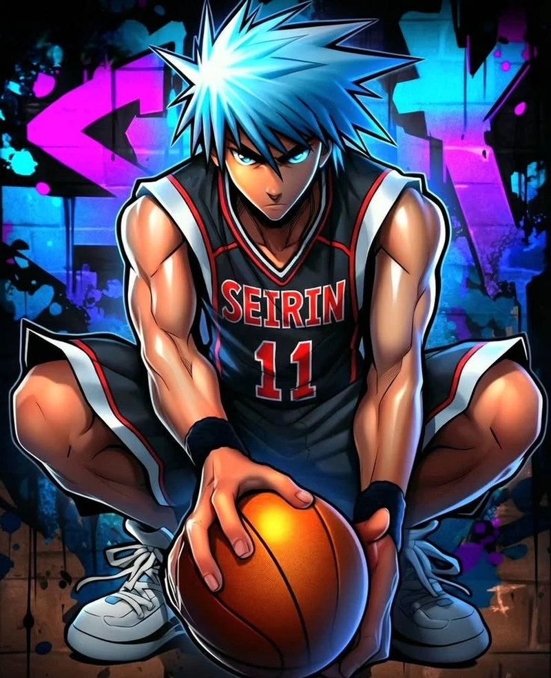 Cảnh thi đấu kịch tính trên sân trong anime thể thao