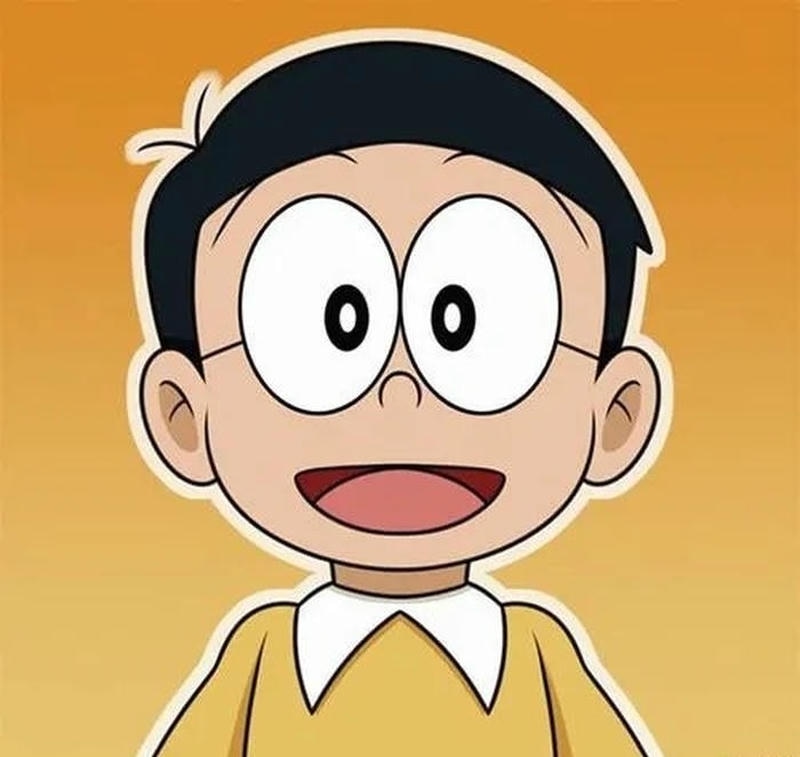 Cậu bé đeo kính tạo dáng ngại ngùng ảnh Nobita
