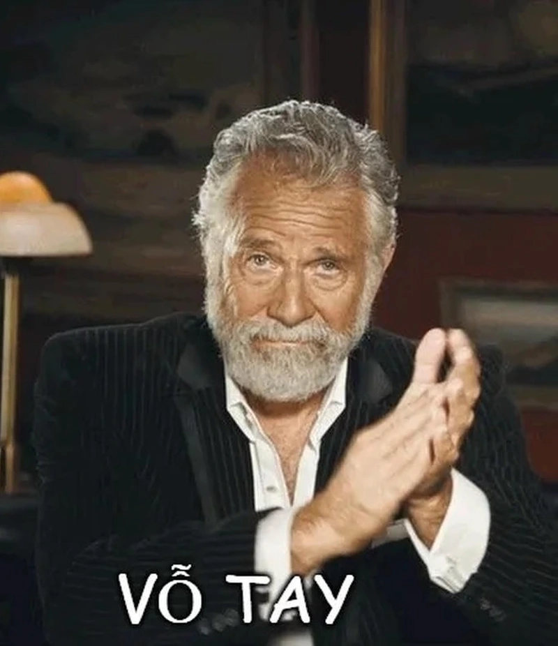 Chế ảnh meme vỗ tay với biểu cảm gây cười rõ nét
