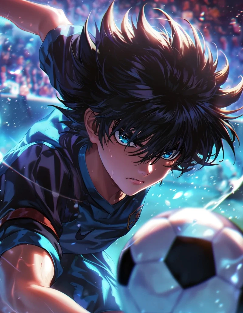 Hình ảnh anime bóng đá hài với khoảnh khắc thú vị