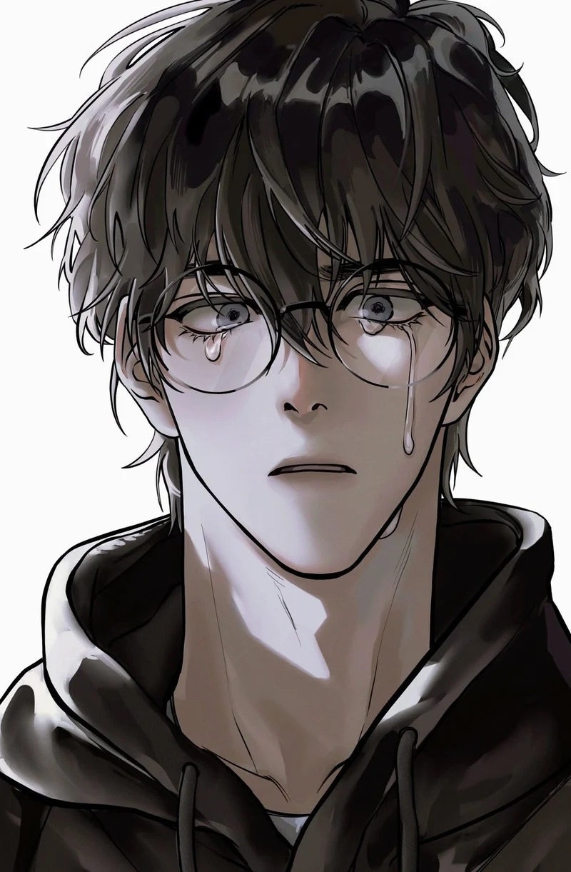 Hình ảnh anime khóc trong đêm mưa lạnh lẽo