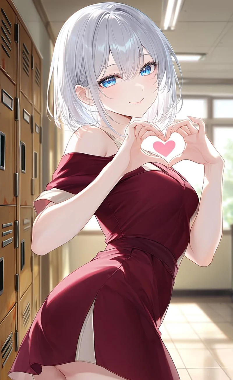 Hình ảnh anime nữ với mái tóc bay nhẹ đầy dịu dàng