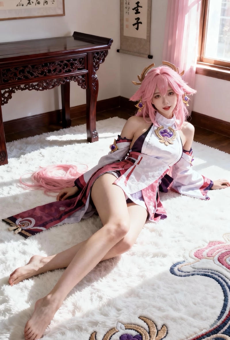 Hình ảnh ocsplay Yae Miko mang nét đẹp quyến rũ nhẹ nhàng