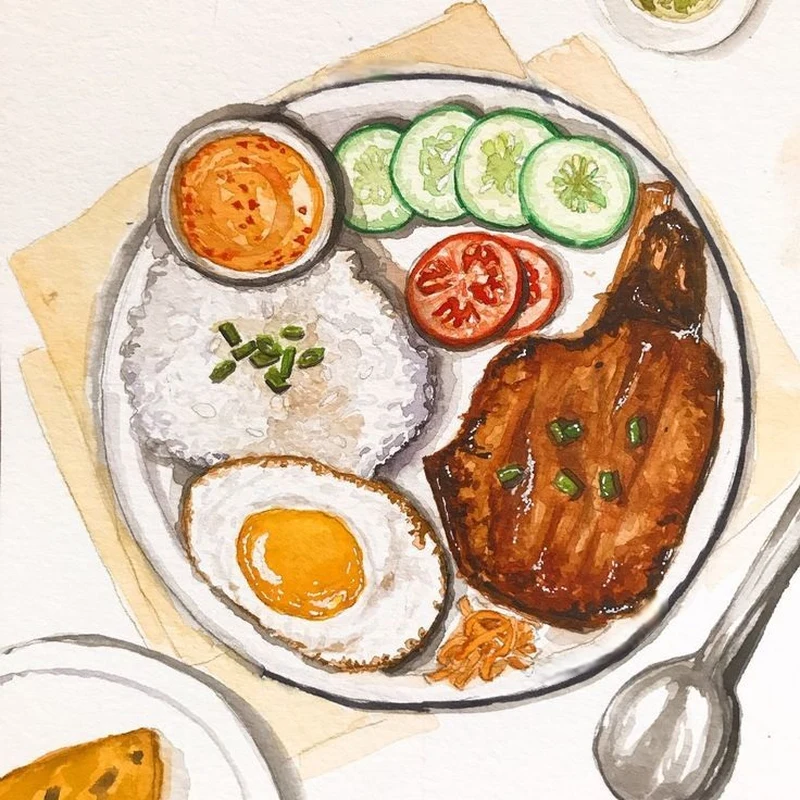 Hộp cơm bento anime với cách sắp xếp dễ thương