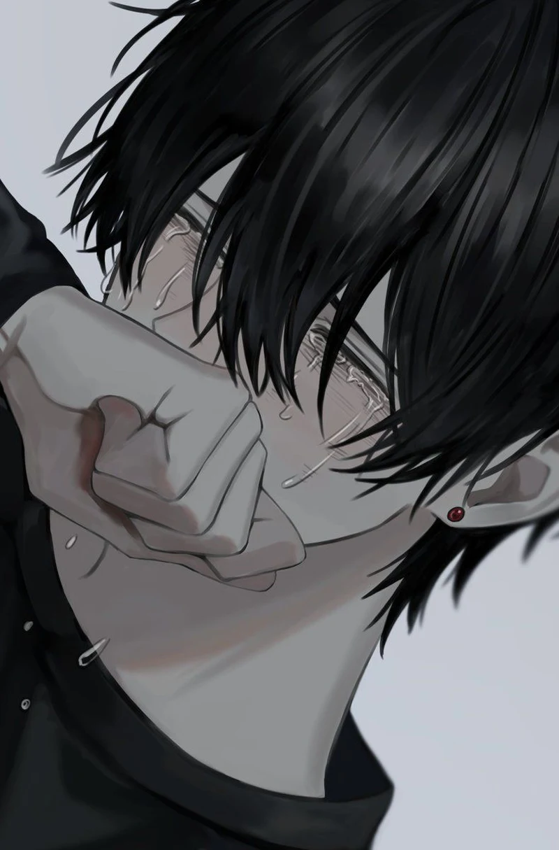 Nỗi cô đơn bao trùm qua hình anime khóc tâm trạng