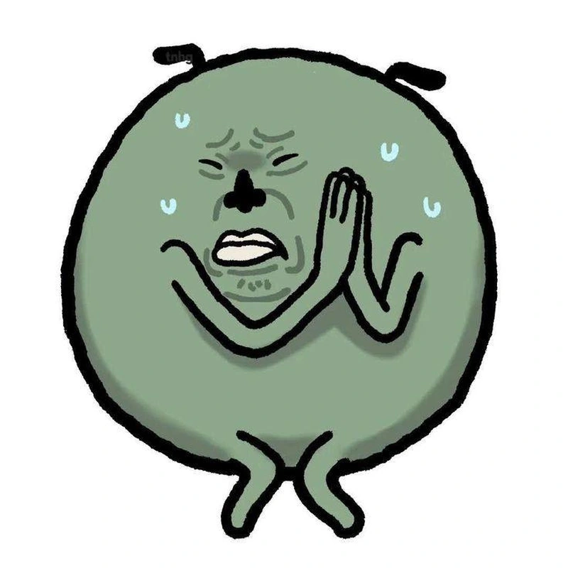 Trạng thái hoang mang nhẹ được thể hiện bằng meme hốt hoảng