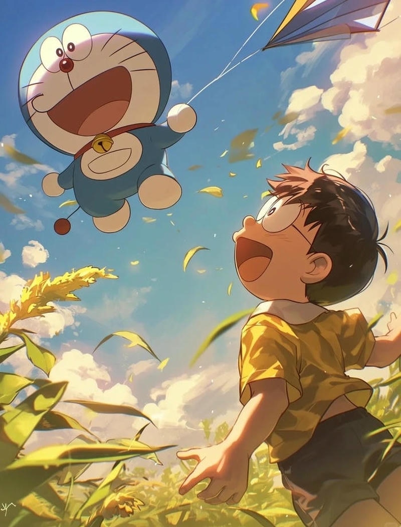 Tư thế cá tính thể hiện phong cách hình ảnh Nobita ngầu