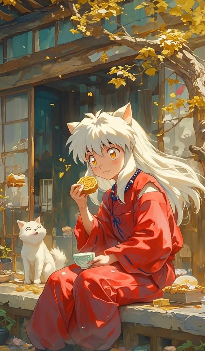 ảnh Inuyasha mái tóc bạc dài mượt