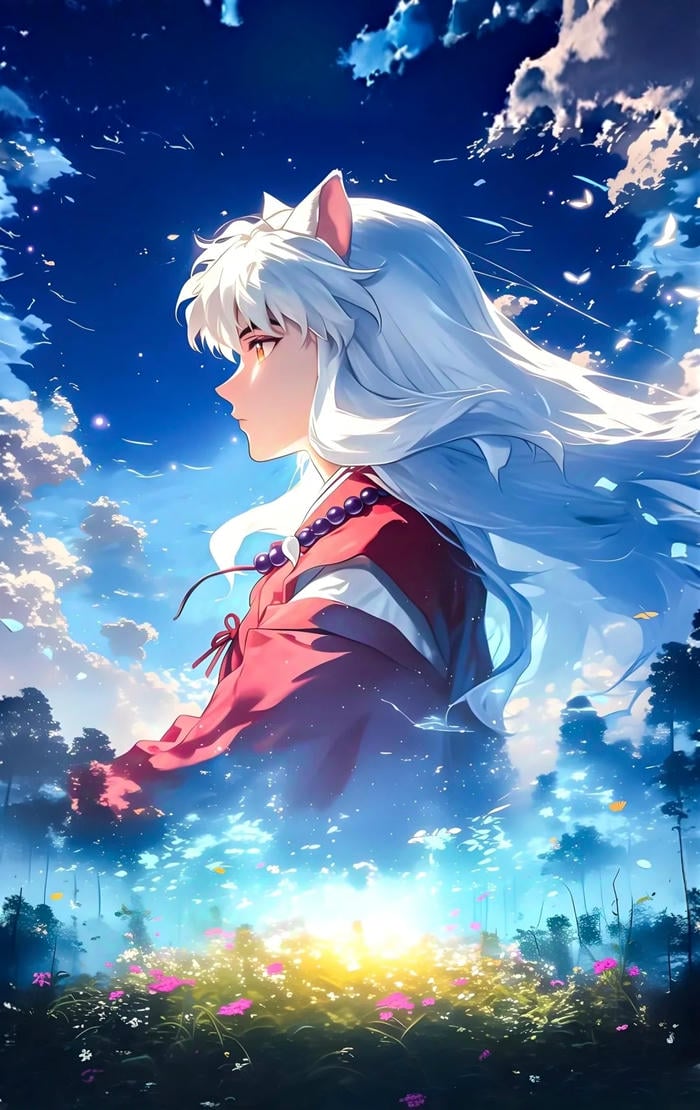 ảnh Inuyasha nét vẽ cổ điển siêu nét