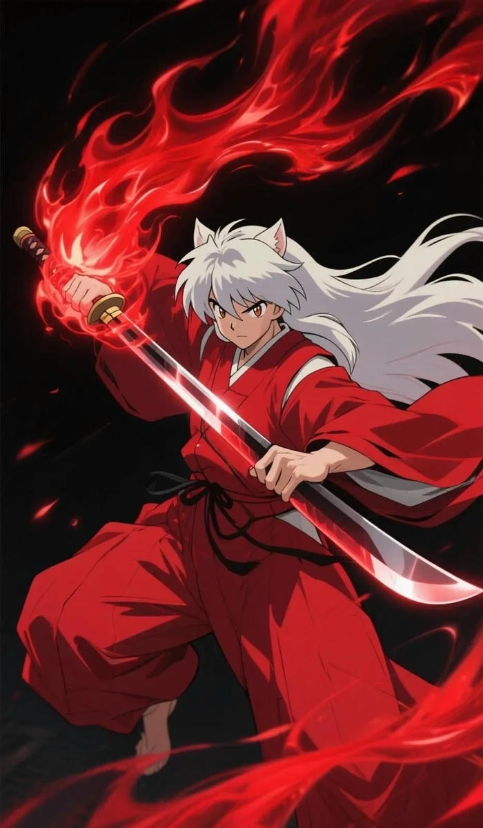 hình ảnh Inuyasha biểu cảm nóng nảy