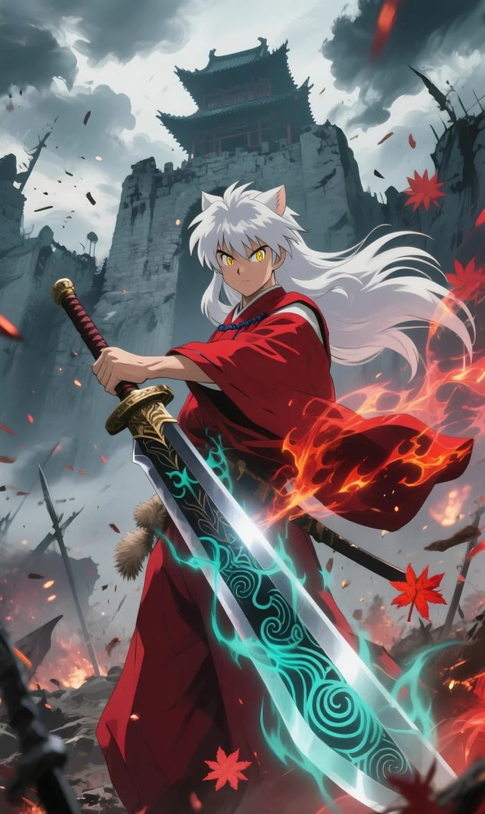 mái tóc bạc đặc trưng ảnh Inuyasha